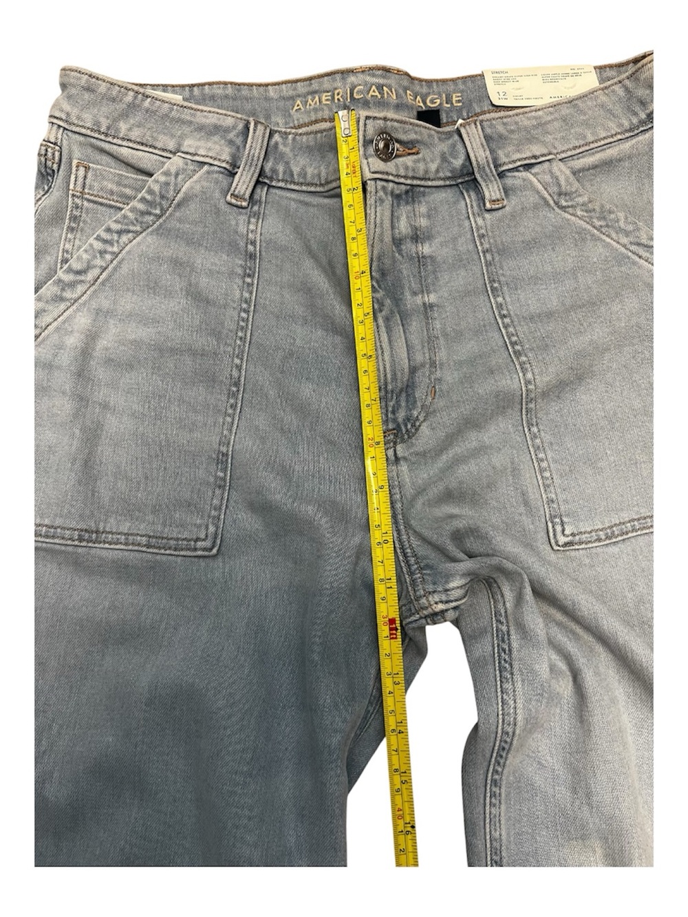 American Eagle Dreamy Drape Stretch Baggy Wide Leg Jeans Sz 12 - Picture 7 of 9